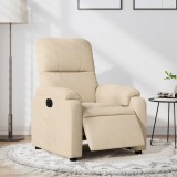 VidaXL Fotoliu rabatabil electric, crem, microfibră 3204919