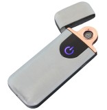 Cumpara ieftin Bricheta electrica, incarcare USB, plastic otel inoxidabil, indicator LED, 7.6x3x0.7 cm, argintiu
