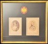 Suveranii Rom&acirc;niei, regele Carol I și regina Elisabeta, două fotografii de cabinet, atelier Sz&ouml;ll&ouml;sy