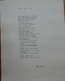 Manuscris de expozitie scris olograf de poetul Dan Verona, poezia Ca intr-o carte de aur