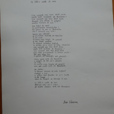 Manuscris de poetul Dan Verona , poezia Ca intr-o carte de aur