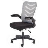 Scaun birou cu mesh HM Lovren, ergonomic, suport lombar, inaltime reglabila, cotiere rabatabile, baza polipropilena, 100 kg, negru gri