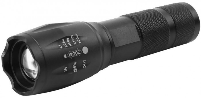 Lanternă Strend Pro Flashlight FL001, T6 150 lm, Alu, 2200 mAh, power bank, zoom, &icirc;ncărcare USB