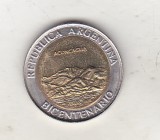 Bnk mnd Argentina 1 peso 2010 unc , bimetal , Aconcagua, America Centrala si de Sud