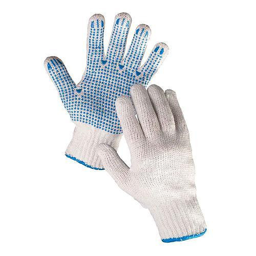 Mănuși PLOVER 10/XL, tricotate, din poliester, cu ținte PVC, cu blister