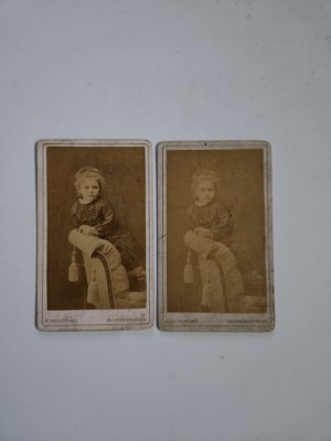 Lot 2 CDV Atelier foto T. Petrolenko, Simferopol , Crimeea, datate 9 aprilie 1881, Portrete N. Lunger, 2 expuneri! foto