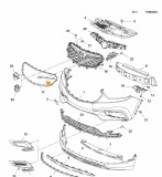 Ornament grila Opel Mokka X, 09.2016-, montare fata, stanga, cromat, RapidAuto