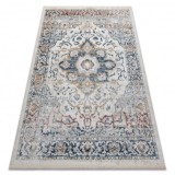 DISTIN 0834A covor modern bleumarin / albastru / galben / teracota - Ornament, vintage, franjuri, 120x170 cm