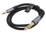 Cablu Audio Jack 3,5mm la 6,3mm 0,5m Negru, Vention