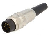 Conector M16 Mufă Tată Lipire pe Cablu 5 PIN 250V, Lumberg