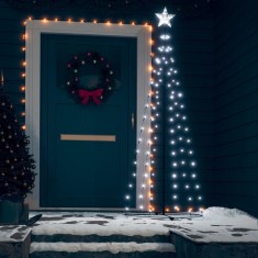 Decorațiune brad Crăciun conic 100 LED-uri, alb rece, 70x180 cm foto