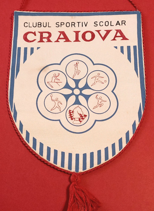 Fanion (model vechi) fotbal - Clubul Sportiv Scolar CRAIOVA