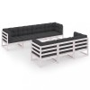 Set mobilier de gradina cu perne, 8 piese, lemn masiv de pin