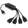 Hub USB 2.0 cu 4 Porturi, Cablu 26cm, Incarcare Simultană, Compatibil Windows, Negru