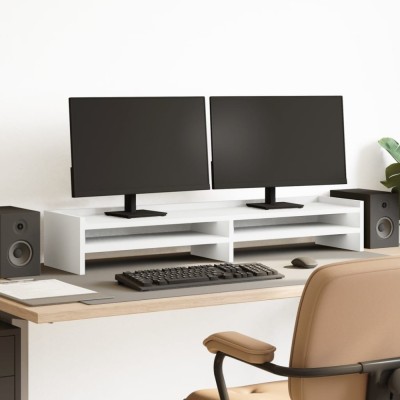 Gossi suport monitor, alb, 100x24x16 cm, lemn prelucrat foto