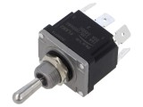 Comutator Basculant FILN 3 Poziții DP3T ON-OFF-ON 16A 250VAC FLKN2-23X-P pe Panou