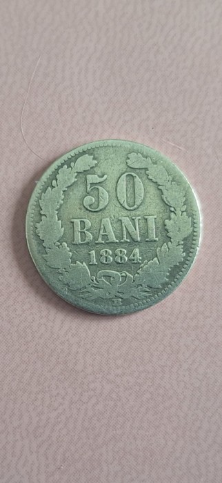 50 bani 1884 Romania, argint