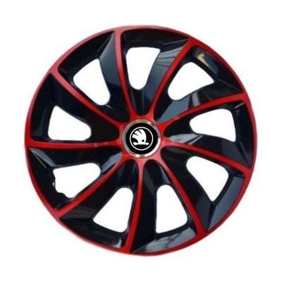 Set 4 Capace Roti 17 inchi, Stig Rosu-Negru, Compatibil cu Skoda Nou Alb-Negru foto