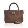 Poșetă damă piele naturală biscotti, Emily, 25 cm, lucrată manual, Made in Greece, curea umăr inclusă, elegantă