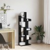 Raft Negru Stejar 48x25,5x140 cm din Lemn Compus de la vidaXL