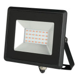 Reflector LED, 20 W, IP65, aluminiu, lumina rosie, Negru, General