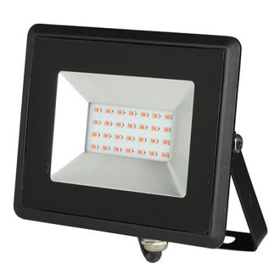 Reflector LED, 20 W, IP65, aluminiu, lumina rosie, Negru foto