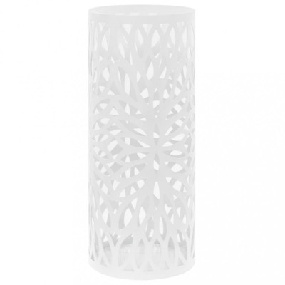 Gossi suport pentru umbrela, model frunze, otel, alb foto