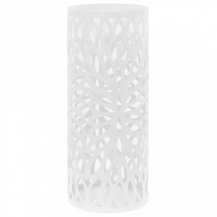 Gossi suport pentru umbrela, model frunze, otel, alb