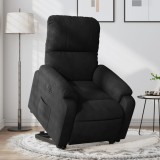Gossi fotoliu rabatabil electric cu ridicare, negru, microfibra