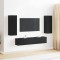 vidaXL Set de 4 piese pentru cabinet TV montat pe perete Negru Stejar din lemn prelucrat. 3393367