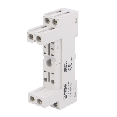 Soclu pentru relee RM84, RM85, RM87L, RM87P, RMB841, RMB851, 8 pini, pentru sina DIN, RELPOL, GZS-80 GR, T267569 foto
