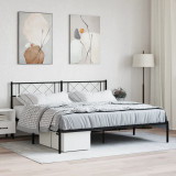 VidaXL Cadru de pat metalic cu tăblie, negru, 180x200 cm