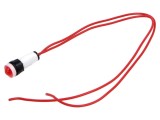 Lampă de control LED roșie convexă 230V &Oslash;10mm cabluri 300mm POLAM-ELTA