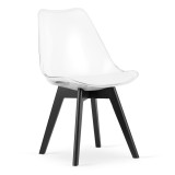 Scaun bucatarie/living, Artool, Mark, PP, lemn, transparent si negru, 49x43x82 cm