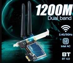 Placa wireless FV-AC1200 Dual Band 2.4Ghz/5Ghz 802.11AC + Bluetooth4.0- noua