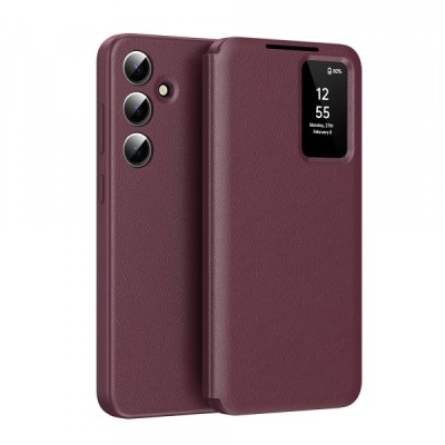 Husa pentru Samsung Galaxy S25 FE, Techsuit, SmartView, Rosie foto