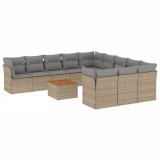 Cumpara ieftin Set canapele de gradina cu perne, 12 piese, bej, poliratan