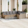 VidaXL Set canapele de grădină cu perne, 10 piese, bej, poliratan 3258720