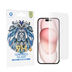 Folie sticla iPhone 15 Lito 9H Tempered Glass, transparenta