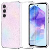Huse pentru samsung galaxy a55 5g, spigen liquid glitter, crystal quartz