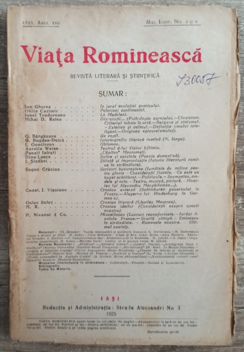 Viata Romaneasca// mai-iunie 1925