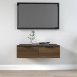 Comoda TV de perete, stejar maro, 68x30x20 cm, lemn prelucrat GartenMobel Dekor, vidaXL