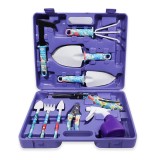 Set 10 accesorii gr&Auml;din&Auml;rit cu geant&Auml; depozitare, o&Egrave;el inoxidabil, foarfeci + lope&Egrave;i + pulverizator, 37 x 29 cm, mov