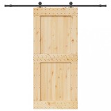 vidaXL Ușă glisantă cu set feronerie, 100x210 cm, lemn masiv de pin