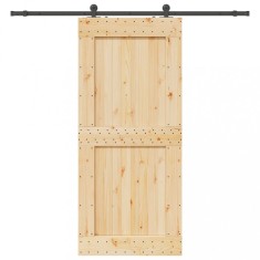 vidaXL Ușă glisantă cu set feronerie, 100x210 cm, lemn masiv de pin 3332723