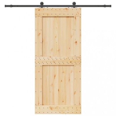 vidaXL Ușă glisantă cu set feronerie, 100x210 cm, lemn masiv de pin 3332723 foto