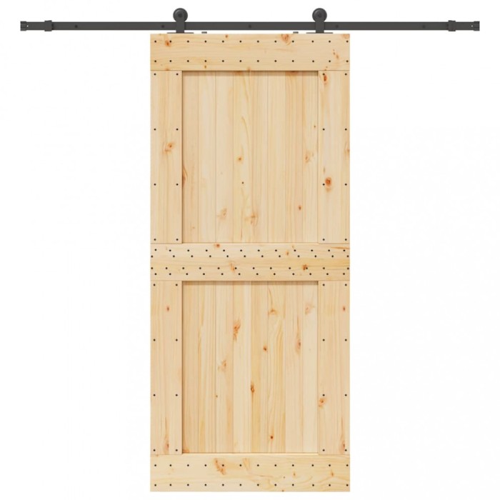 vidaXL Ușă glisantă cu set feronerie, 100x210 cm, lemn masiv de pin 3332723