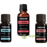 Pachet Ulei de Ricin Presat la Rece 50ml + Vitamina E 10ml + Vitamina A 10ml