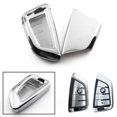 Husa Cheie Smartkey Compatibila cu BMW 3 4 Butoane Seria G SILVER TPU+PC foto