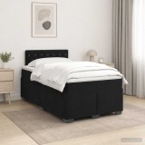 Cumpara ieftin Pat boxspring cu saltea Negru 120 x 190 cm Catifea